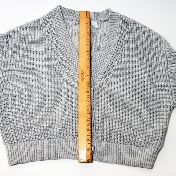 H&M RIB-KNIT CARDIGAN LIGHT GRAY - Picture 8 of 14